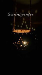 Lồng Đèn Trung Thu khắc Hoa Văn Trang Trí/ Bằng Gáo Dừa/Trang trí sân vườn/Quán Ăn/Quán Café ( kèm dây cây cầm và nến sáp)