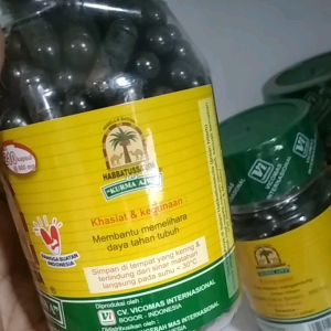 Serbuk Habatusauda Murni Habbatussauda Cap kurma Ajwa 210 Kapsul