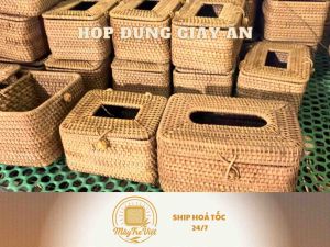 (Kho sỉ có hỏa tốc)Hộp đựng giấy ăn bằng mây MÂY TRE VIỆT