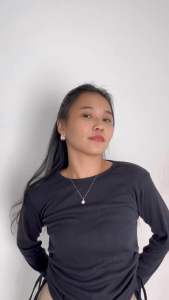 Lassmee | CAMMY Baju Atasan Wanita Lengan Panjang / Crop Top Tali Serut / Kaos Rib Knit Side Scrunched