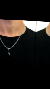 KALUNG RANTAI TITANIUM PRIA WANITA LIONTIN BINTANG PERMATA 1