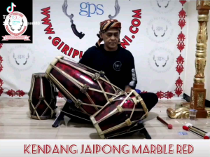 Kendang Jaipong Rampak Kayu Nangka Marble Red Candy