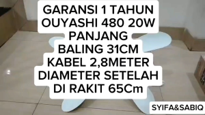 KIPAS ANGIN / KIPAS GANTUNG OUYASHI 5 BALING BALING 20W 480