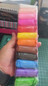 12pcs magic clay premium mix warna ukuran kecil sedang
