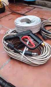 Dây Máy Rửa Xe 10-15-20-30M Kèm Súng Rửa Xe Ren 22mm Lắp Máy Rửa Xe Áp Lực Cao ( Súng Cò Đỏ )