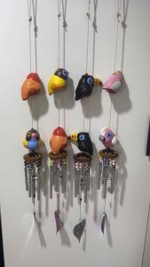 โมบายแขวนตุ๊กตานกเซรามิกสองชั้นพร้อมโมบาย