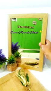 cermin mini uk 20x30 "putih ukir/cermin gantung/cermin rias/cermin dinding/miror