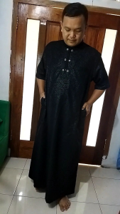 Jubah Gamis Pria Tangan Pendek Bahan Embos Premium