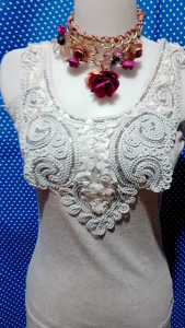 Atasan Wanita Blouse Kensi Grey Sequin 540