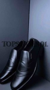 Sepatu Pantofel Garis Slop Hitam Sepatu Kerja kantor Pria READY BIG SIZE UKURAN BESAR 45 46 47 (Gratis Kaos Kaki)