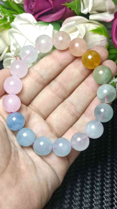 Natural Crystal Brazil Rainbow Morganite Bracelet 13mm+ | 天然巴西彩虹摩根石手串 13mm+
