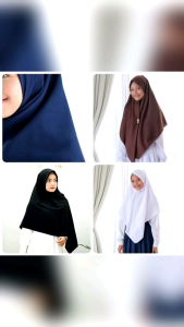 TERMURAH ! KERUDUNG SEKOLAH PRAMUKA DAN PUTIH BAHAN COTTON POLINO PREMIUM AZARA JILBAB HIJAB SQUARE SEGI EMPAT