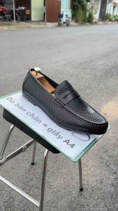 Giày tây da thật không dây giày lười big size cỡ lớn 45 46 47 48 cho nam chân to. Big size penny loafer for wide feet.