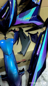 Coverset Y15 zr V2 V Doctor 043 Doxou Edition Metalic Charmelon Purple+Dark Purple Blue siap Tanam