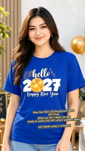 New Year 2027 Family Tshirt Luminous Blue DTF Print (Sold per piece)