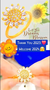 [RG5029] Zhulian Cincin Bunga Matahari Emas Saduran/ Gold Plated Ring Jewellery