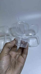 Drakes Packaging Supplies Square Hinged Cup 25ml 50ml 75ml 100ml with 2-Division for Easy Serving and Storage sauce cup