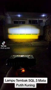 Lampu Tembak SQL 3Mata Super Terang Hi Low Putih Kuning - Fooglamp SQL 3Mata Super Terang