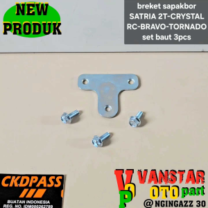 besi breket spakbor depan satria hiu lumba 2 tak tornado shogun lama set baut 3pcs