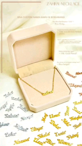 Kalung titanium anti karat neklace custom lapis emas ukir nama fashion