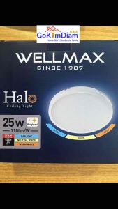 WELLMAX 25W Halo LED Ceiling Light IP54 3 Color CCT Adjustable 2750LM Ultra Slim Surface Mount Lamp