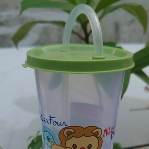 Gelas Minum Anak Dengan Sedotan 280ml & Botol Minum Lion Star Ori