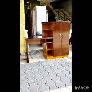 Lemari Plus Meja Belajar Bahan Blokteak Custom /trinityjayafurniture Meja Belajar Kayu Lapis Lemari Dengan Laci Kunci - Lazada