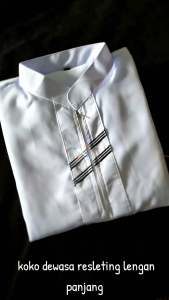 baju Muslim pria dewasa resleting lengan panjang baju koko