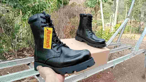 Rumaos Sepatu PDL Boots Kulit Bintik Jeruk Premium Sol Radial