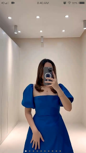 AYA BUSTIER LINEN PUFF SLEEVE DRESS FABRIC LINEN BEST FIT FROM SMALL TO LARGE