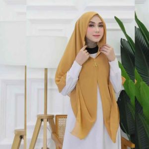 Hijab Syari Segi Empat Instan Resleting Jilbab Instan Segi4 Zipper Jumbo Ceruty Babydoll Premium