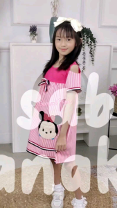 Dress anak perempuan sabrina usia 1-8 tahun bordir mouse / pakaian anak perempuan