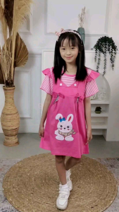 Pakaian Anak Usia 1-8 Tahun: Dress Bordir Kelinci Lucu