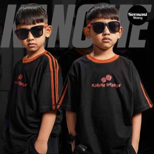 Kanome Baju Kaos Anak Laki-Laki Oversize Premium Unisek Usia 3-12 Tahun Bahan Katun Combed 24s