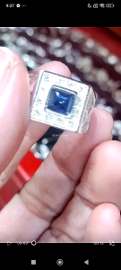 LEGIT Silver with light blue stone design RING