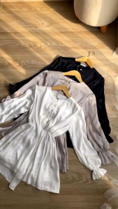 Ayla Blouse Atasan Wanita Kekinian Bahan Cradenza Double Furing