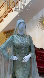 Sutrisno kebaya - Gaun Pengantin Slim Full Payet Gaun Pengantin Model Duyung Gaun Pengantin Akad Ekor Gaun Pengantin