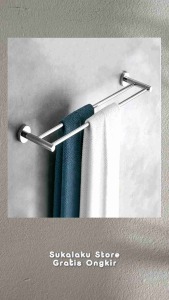 Tempat Handuk/Gantungan Handuk kamar mandi stainless anti karat panjang 60cm