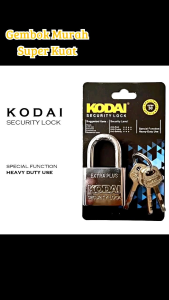 KODAI Gembok Baja 40mm Pagar Rumah Gembok Leher Pendek