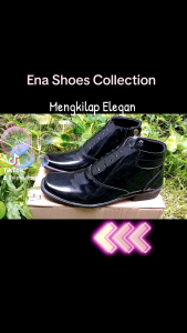 Sepatu Pria Cowok Boots PDH Satpam Security Polisi Dinas Kantor Satpol PP TNI Taruna SMK Paskibra Resleting Tali Variasi Murah Mengkilap