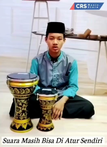 Dumbuk Pinggang/Darbuka Mini 6 inch Hitam Biru Mika Putih