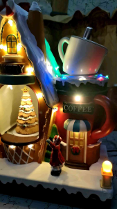 SANTA CLAUS COFFEE AND BURGER HOUSE CHRISTMAS VILLAGE