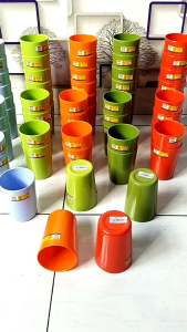 Gelas Melamin Rata Golden Dragon B0401 Merah 340Ml