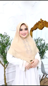 Hijab 2 layer permata gelombang ceruty babydoll premium xl