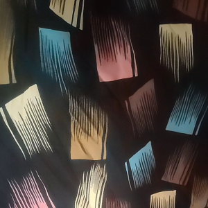 Black Printed Challis Fabric sold per yard