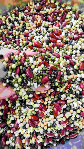 ถั่ว 5 สี ธัญพืช Mix ประกอบด้วย ถั่วเหลือง ถั่วเขียว ถั่วดำ ถั่วแดง ถั่วขาวตาดำ ปริมาณ 500 กรัม