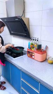 厨房撞色调料架 Kitchen Contrasting Color Condiment Rack厨房瓶瓶罐罐太多不好拿取,教你用这一个#调料收纳盒 ,这个收纳盒的功能也太齐全了吧‼😍筷子筒刀架二合一,调料排列整齐,容易拿取不打翻,方便收纳