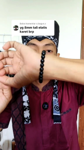 Gelang kayu galih kelor hitam super 8mm