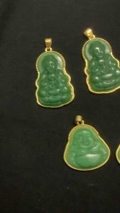 Mặt dây chuyền phật bà quan âm & di lạc đá xanh