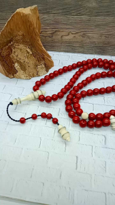 Tasbih Batu Marjan Kombinasi Tulang Kerbau B170